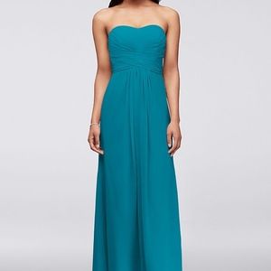 Long Chiffon Pleated Bridemaid Dress F15555